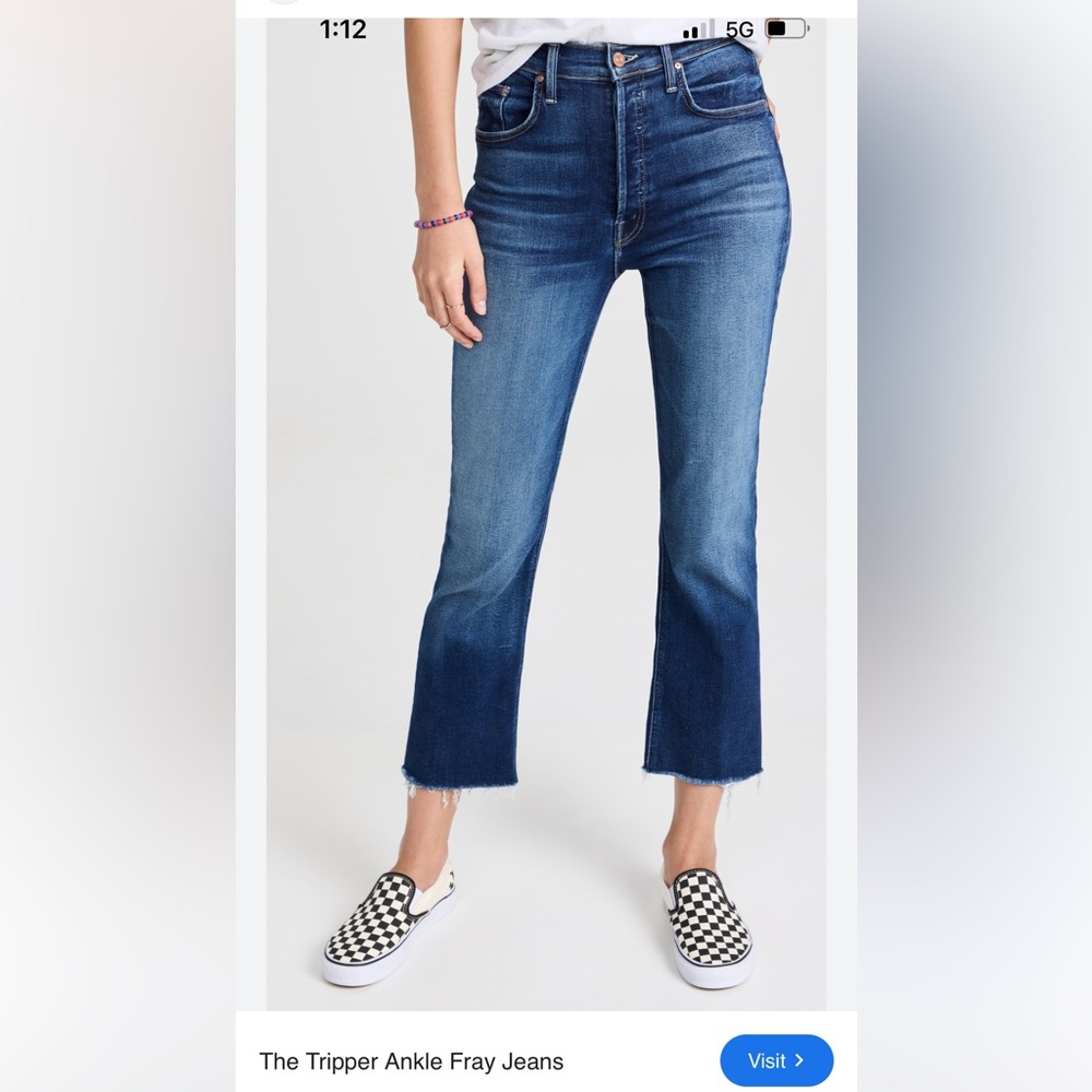 MOTHER THE TRIPPER ANKLE FRAY JEANS IN MEET CUTE SIZE 31